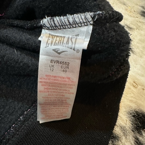 Everlast Girl’s Black and Pink Logo Hoodie Size 10 - Picture 5 of 9